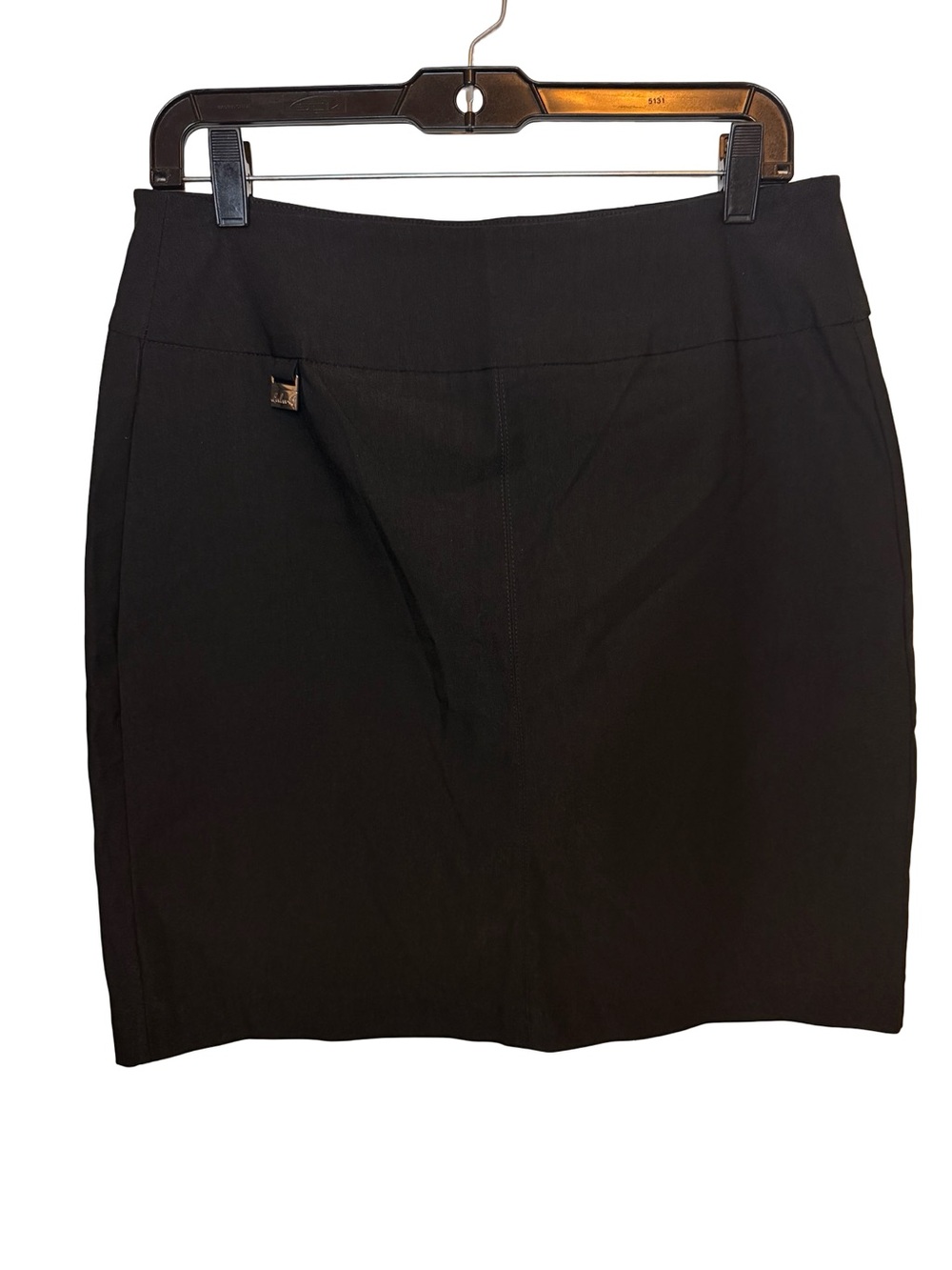 Lulu B Black Wrap Panel Mini Skirt Size 10 Stretch Work Office Business Casual - Picture 2 of 7
